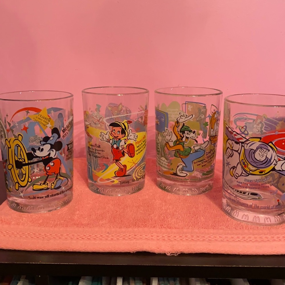 McDonald set of 4 Mickey 100 year glass